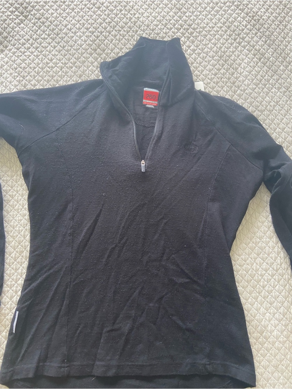 Icebreaker Women's Black 1/4 Zip Merino Pullover